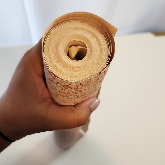 Pink and White Floral MCM Vintage Vynl Wallpaper - Picture 4 of 4